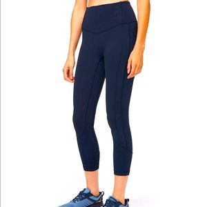 All the right places crop tights, 23”. True navy